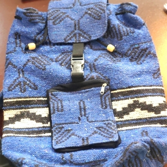 Tesoros Peru 100% Alpaca Backpack Rucksack Drawstring Bag - Picture 1 of 12